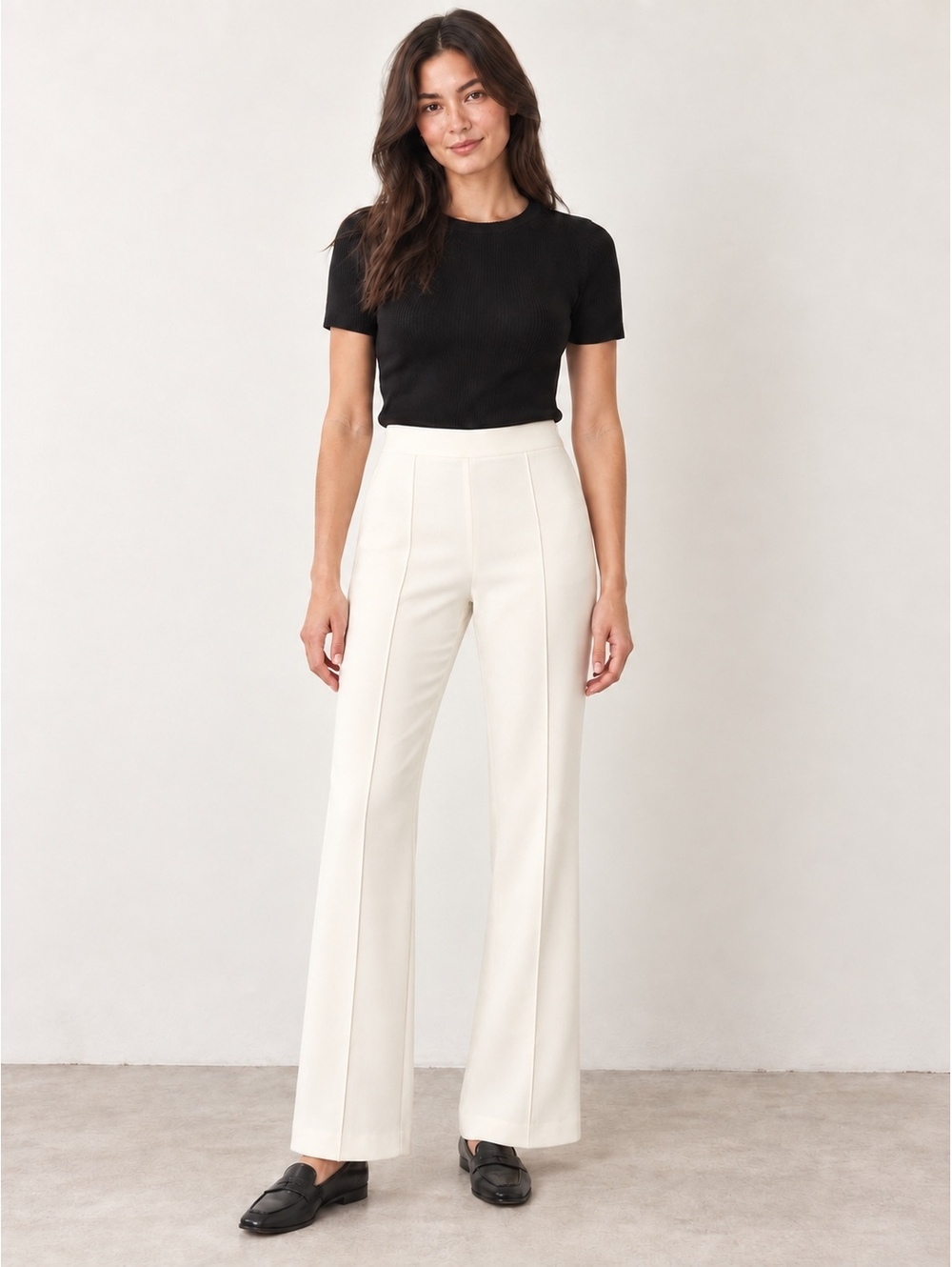 ZARA White High-Waisted Dress Pants - Size L